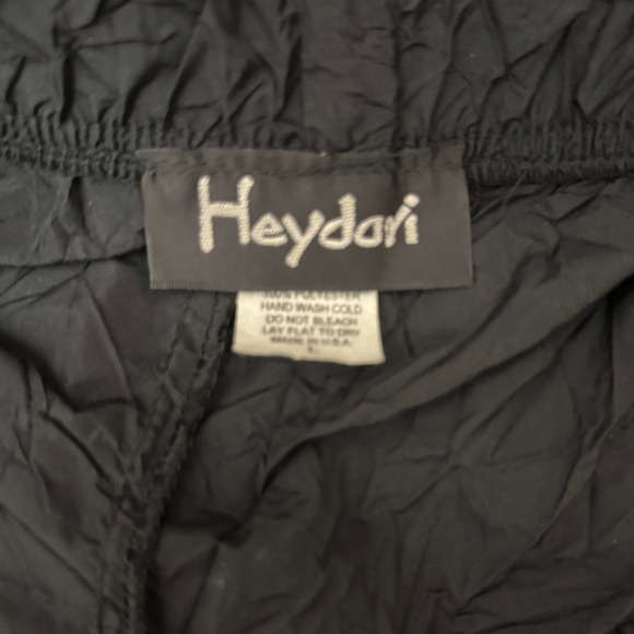 Heydari Crinkled/Crumpled Oversized Cropped Pants in Black Size Large Lagenlook - Picture 7 of 7